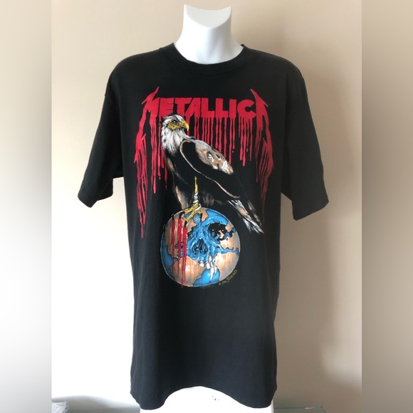 VTG CONCERT TEE - 1994 "METALLICA" SUMMER TOUR- GIANT / Size -LARGE Made in USA - Picture 1 of 11